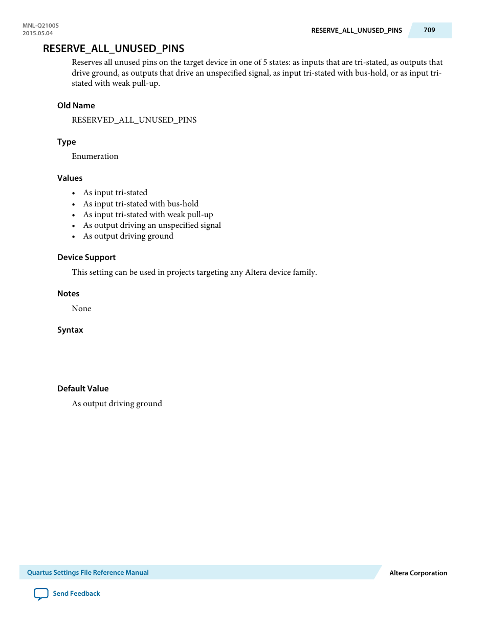 Reserve_all_unused_pins | Altera Quartus II Settings File User Manual | Page 709 / 1344