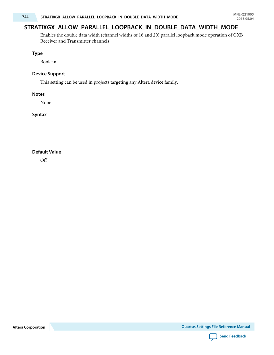 Altera Quartus II Settings File User Manual | Page 744 / 1344