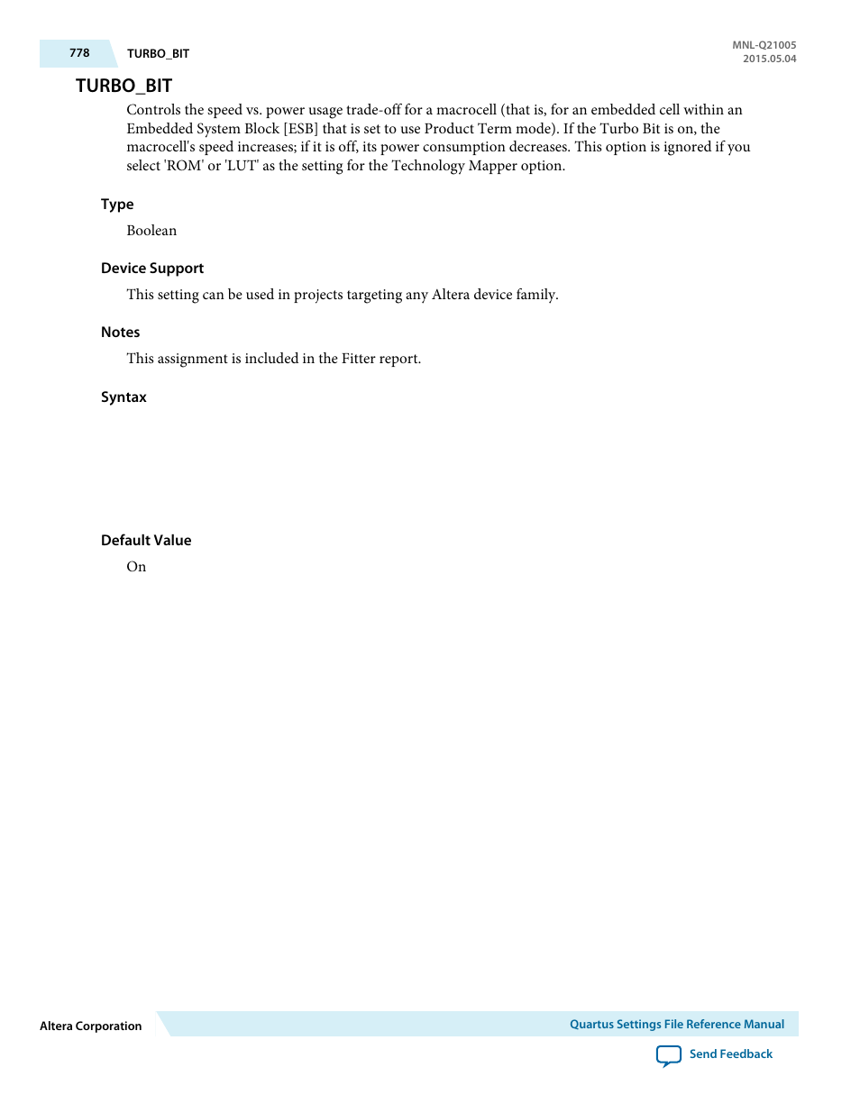 Turbo_bit | Altera Quartus II Settings File User Manual | Page 778 / 1344