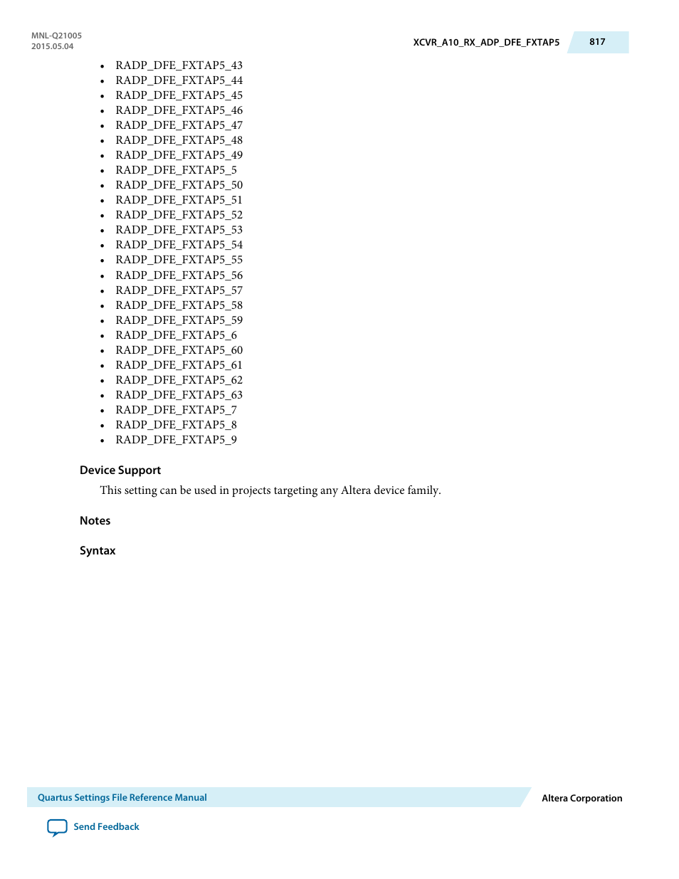 Altera Quartus II Settings File User Manual | Page 817 / 1344