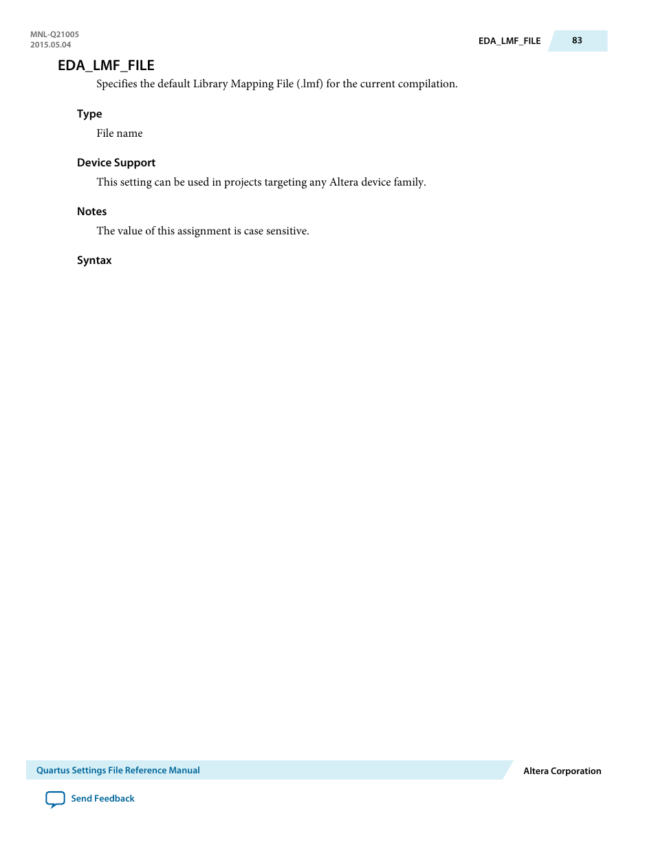 Eda_lmf_file | Altera Quartus II Settings File User Manual | Page 83 / 1344