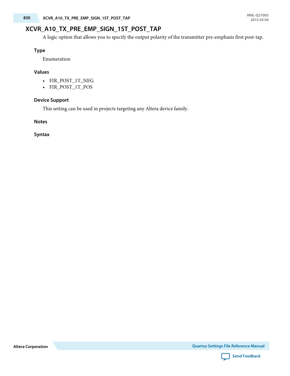 Xcvr_a10_tx_pre_emp_sign_1st_post_tap | Altera Quartus II Settings File User Manual | Page 830 / 1344