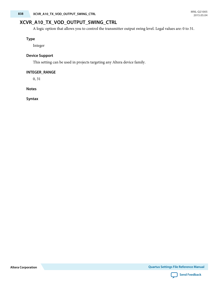 Xcvr_a10_tx_vod_output_swing_ctrl | Altera Quartus II Settings File User Manual | Page 838 / 1344