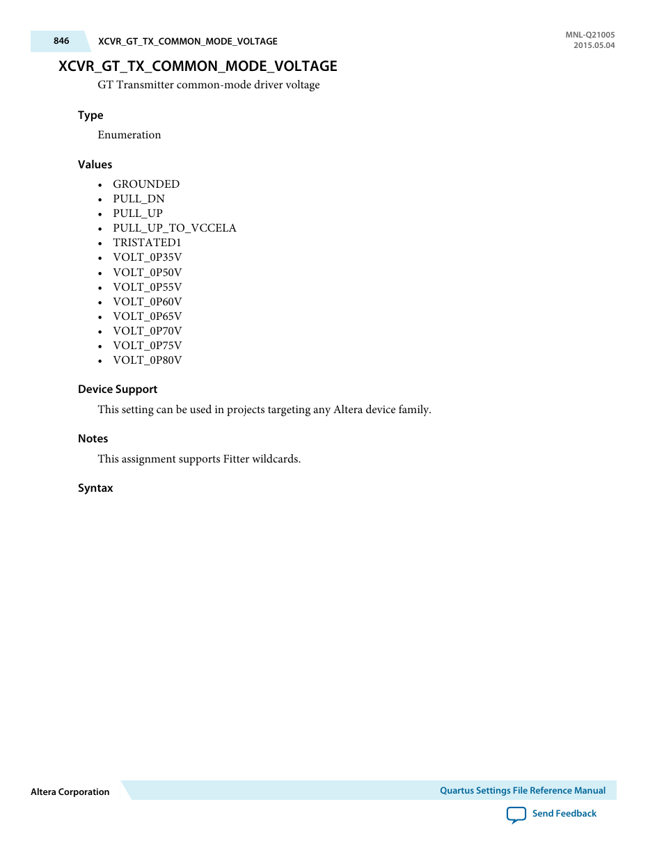 Xcvr_gt_tx_common_mode_voltage | Altera Quartus II Settings File User Manual | Page 846 / 1344