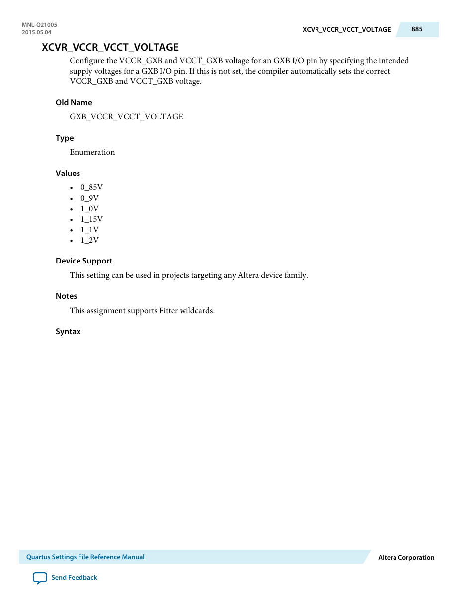 Xcvr_vccr_vcct_voltage | Altera Quartus II Settings File User Manual | Page 885 / 1344