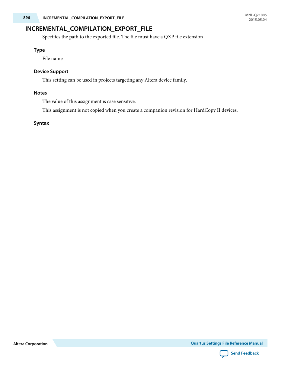 Incremental_compilation_export_file | Altera Quartus II Settings File User Manual | Page 896 / 1344