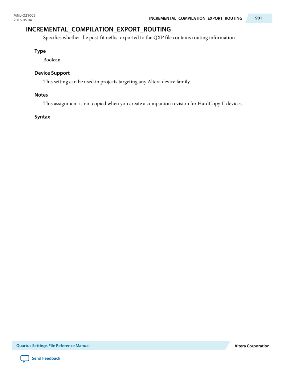 Incremental_compilation_export_routing | Altera Quartus II Settings File User Manual | Page 901 / 1344
