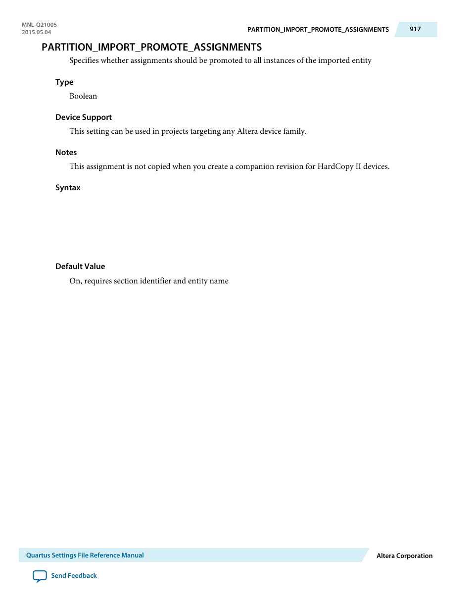 Partition_import_promote_assignments | Altera Quartus II Settings File User Manual | Page 917 / 1344