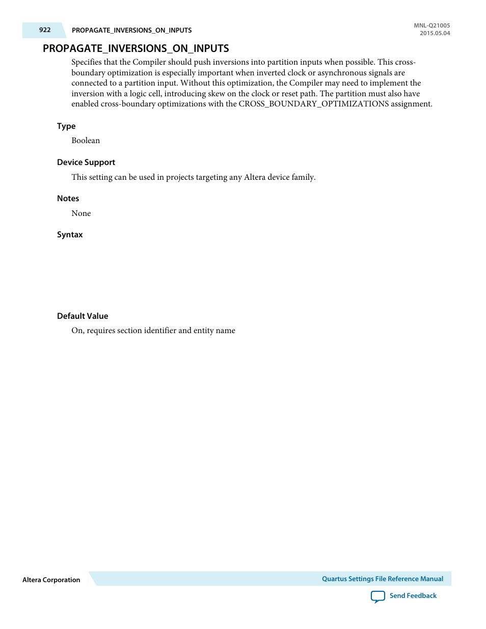 Propagate_inversions_on_inputs | Altera Quartus II Settings File User Manual | Page 922 / 1344