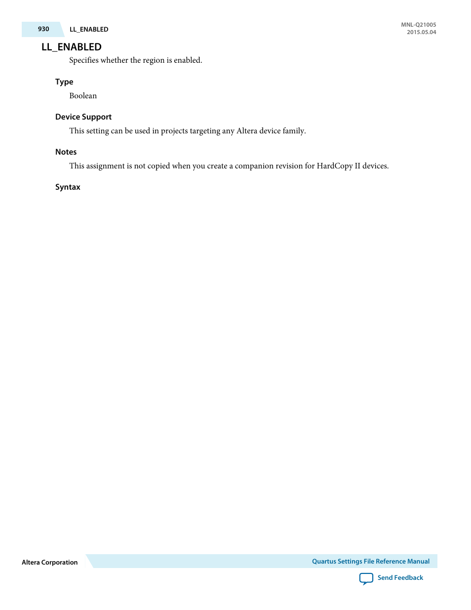 Ll_enabled | Altera Quartus II Settings File User Manual | Page 930 / 1344