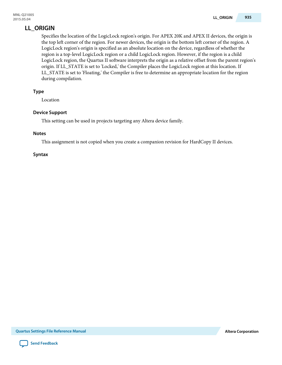 Ll_origin | Altera Quartus II Settings File User Manual | Page 935 / 1344