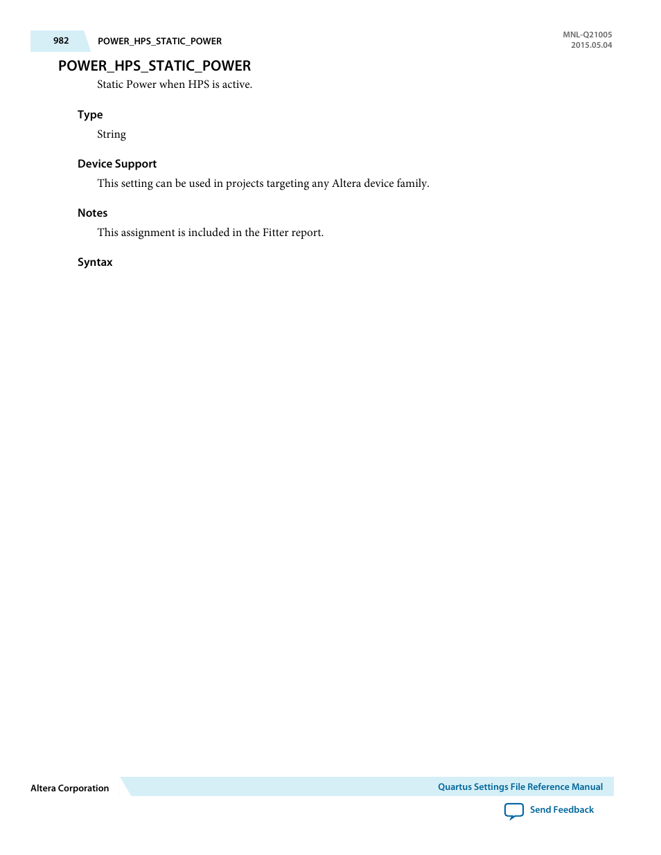 Power_hps_static_power | Altera Quartus II Settings File User Manual | Page 982 / 1344