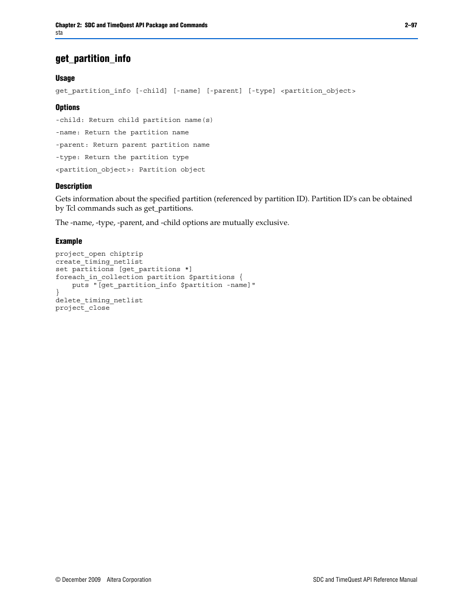 Get_partition_info, Get_partition_info –97 | Altera SDC and TimeQuest API User Manual | Page 107 / 168