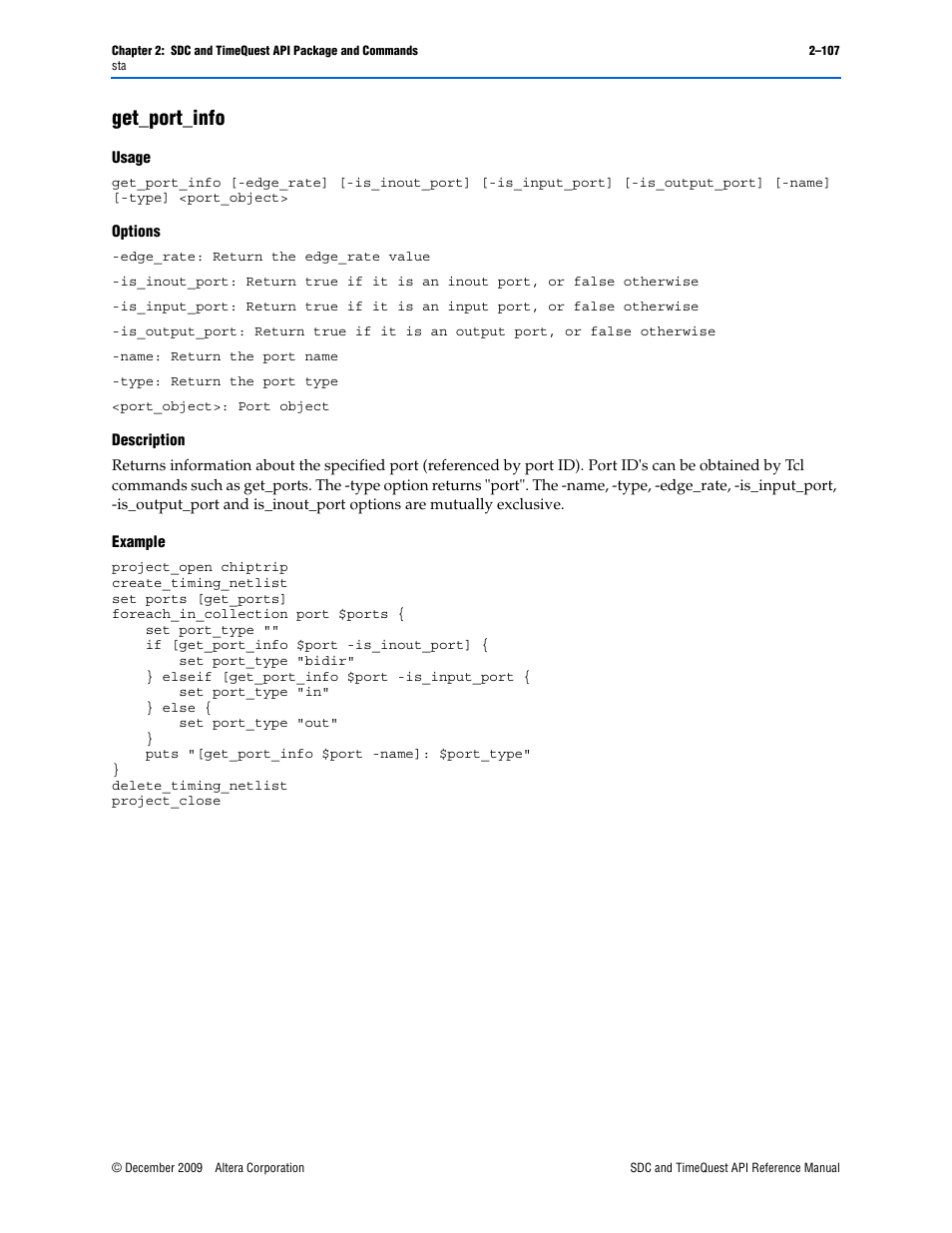 Get_port_info, Get_port_info –107 | Altera SDC and TimeQuest API User Manual | Page 117 / 168