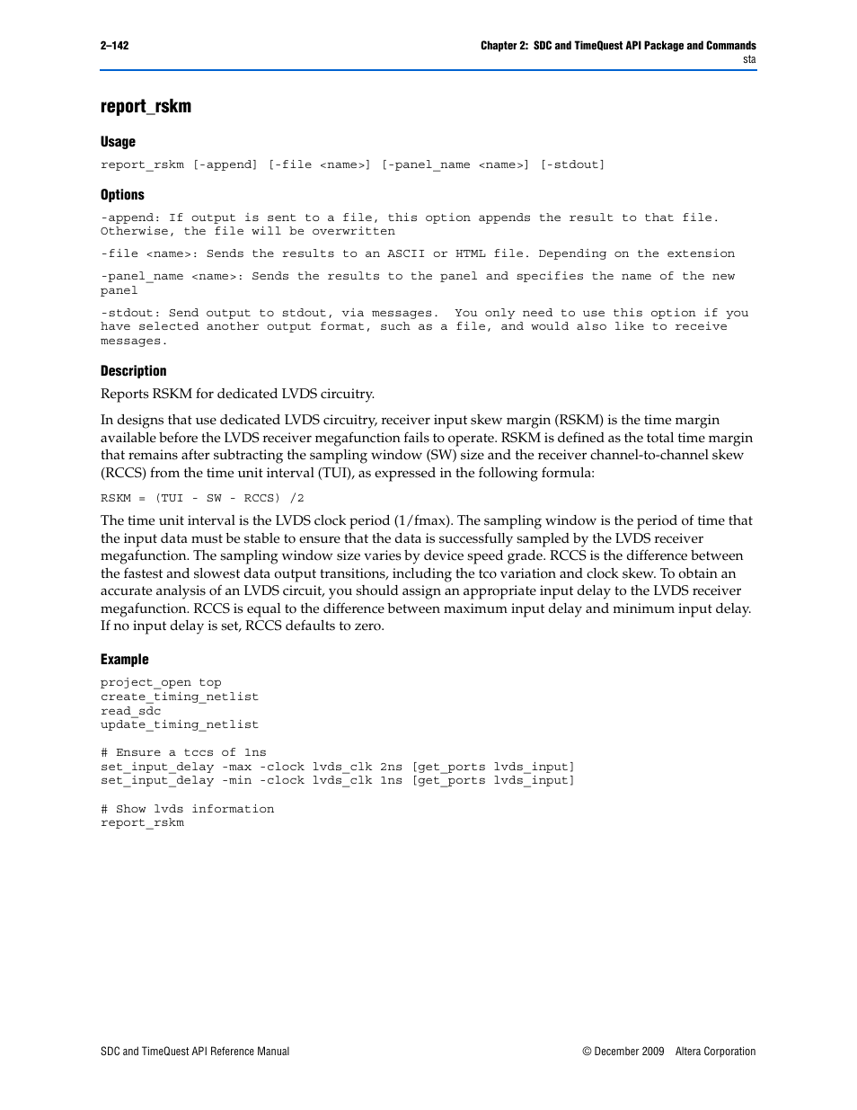 Report_rskm, Report_rskm –142 | Altera SDC and TimeQuest API User Manual | Page 152 / 168