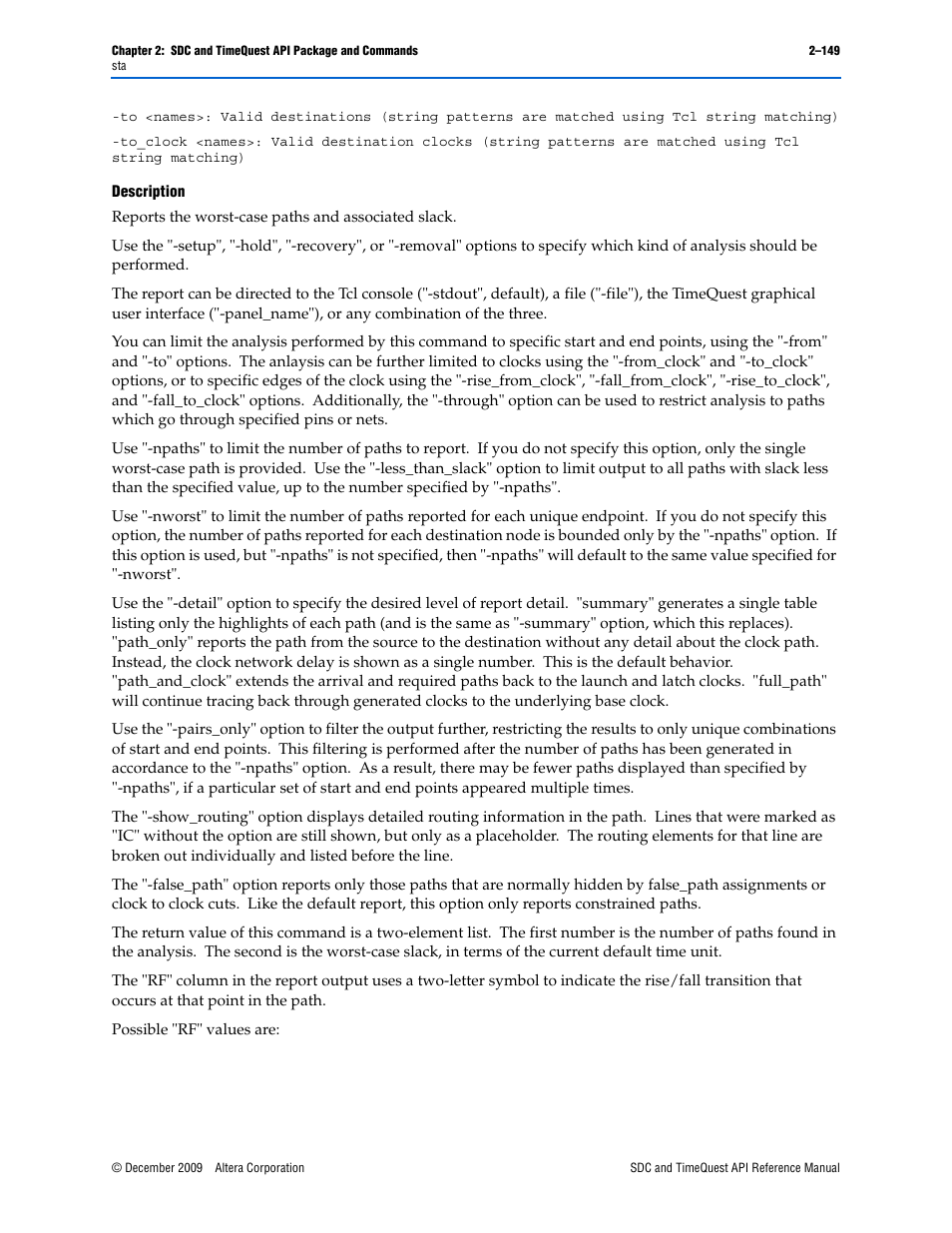 Altera SDC and TimeQuest API User Manual | Page 159 / 168