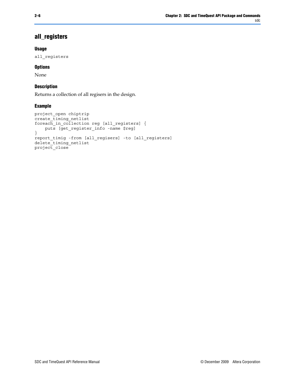 All_registers, All_registers –6 | Altera SDC and TimeQuest API User Manual | Page 16 / 168