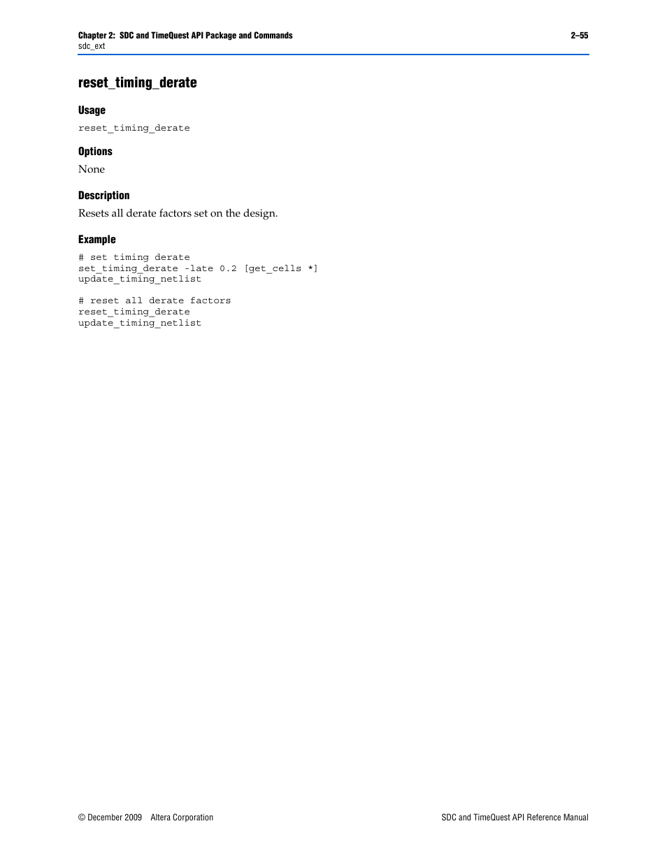 Reset_timing_derate, Reset_timing_derate –55 | Altera SDC and TimeQuest API User Manual | Page 65 / 168