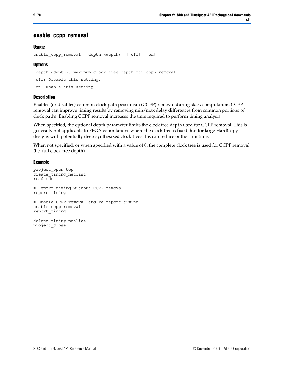 Enable_ccpp_removal, Enable_ccpp_removal –78 | Altera SDC and TimeQuest API User Manual | Page 88 / 168