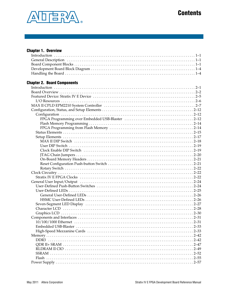 Altera Stratix IV E FPGA Development Board User Manual | Page 3 / 72