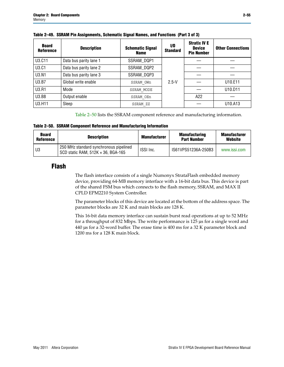 Flash, Flash –55 | Altera Stratix IV E FPGA Development Board User Manual | Page 63 / 72