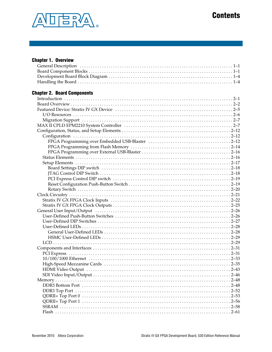 Altera Stratix IV GX FPGA Development Board User Manual | Page 3 / 78