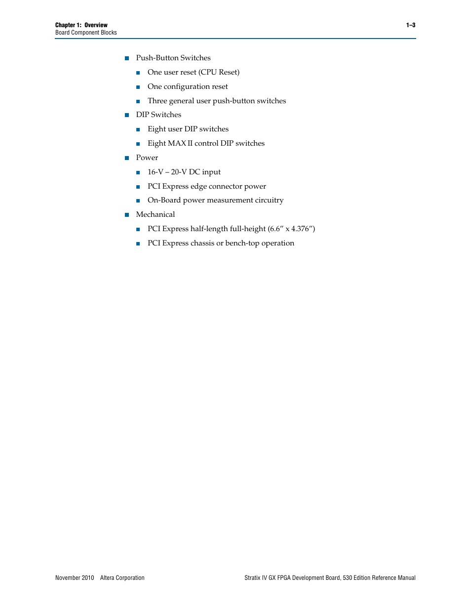 Altera Stratix IV GX FPGA Development Board User Manual | Page 7 / 78