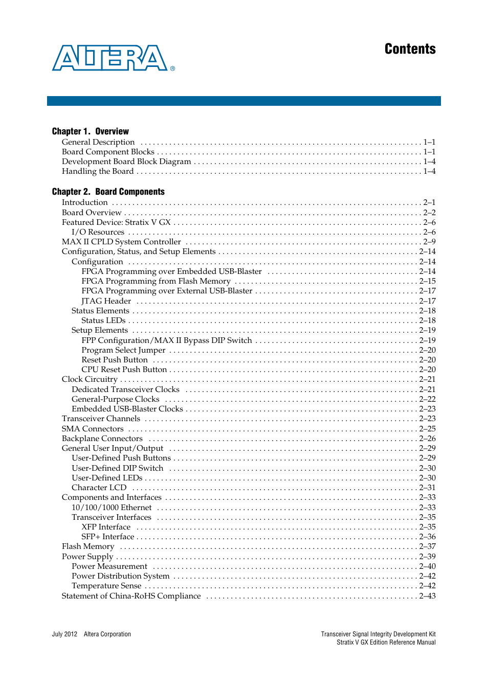 Altera Transceiver Signal Integrity Development Kit, Stratix V GX Edition User Manual | Page 3 / 58