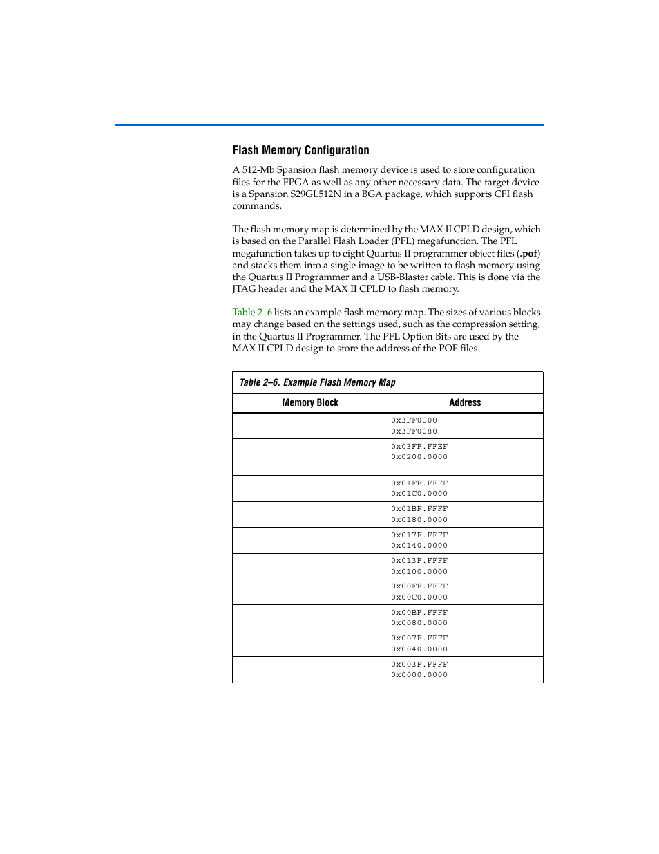 Flash memory configuration, Flash memory configuration -11 | Altera Arria GX Development Board User Manual | Page 21 / 42