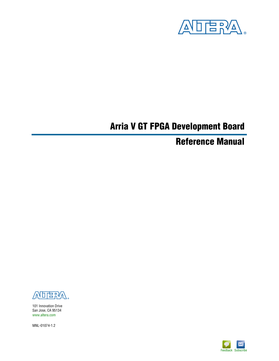 Altera Arria V GT FPGA Development Board User Manual | 86 pages