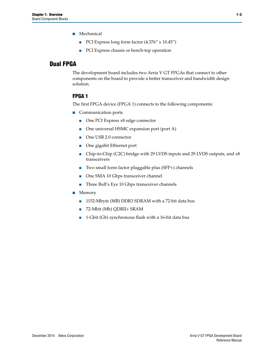 Dual fpga, Fpga 1, Dual fpga –3 | Fpga 1 –3 | Altera Arria V GT FPGA Development Board User Manual | Page 7 / 86