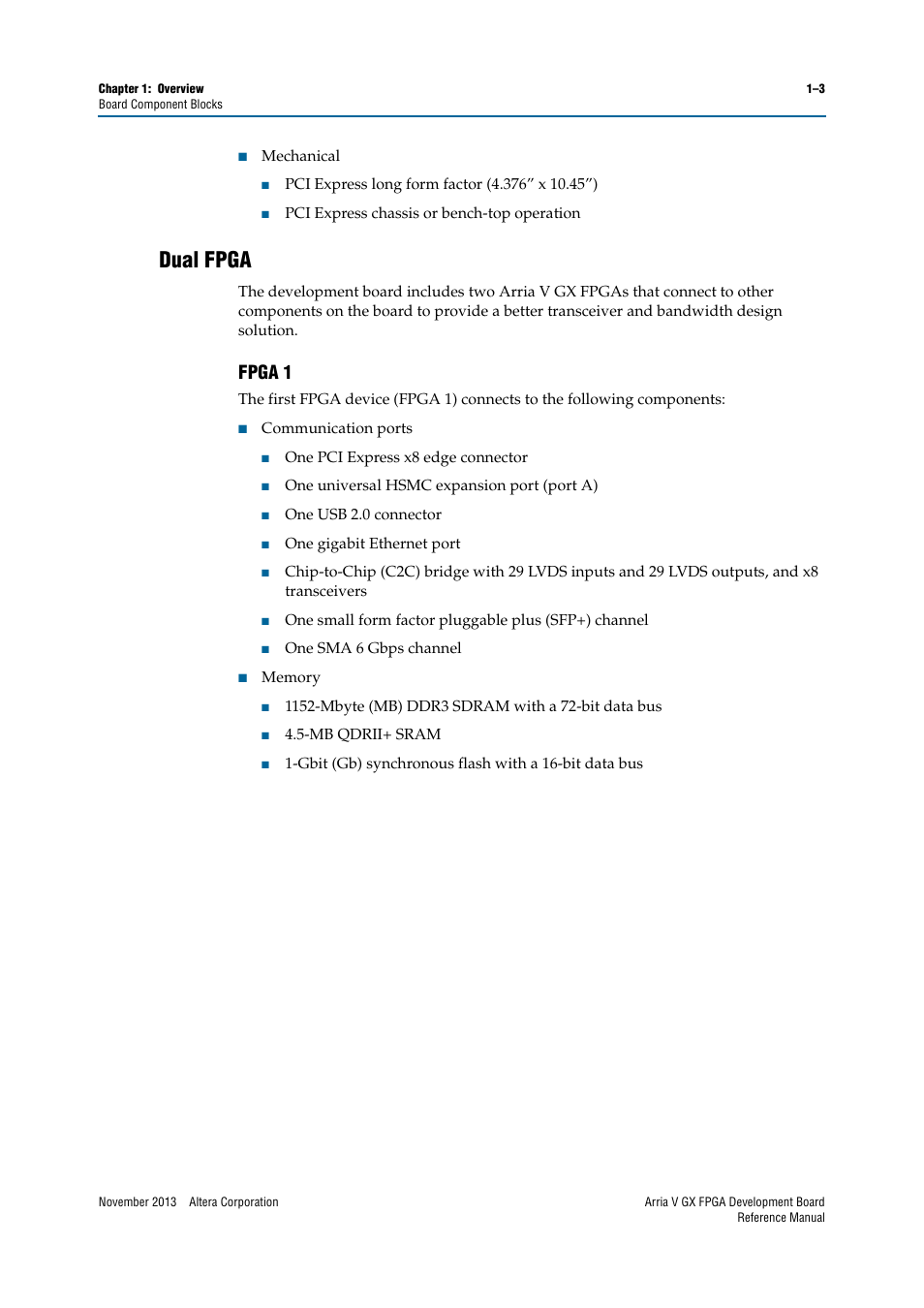 Dual fpga, Fpga 1, Dual fpga –3 | Fpga 1 –3 | Altera Arria V GX FPGA Development Board User Manual | Page 7 / 90