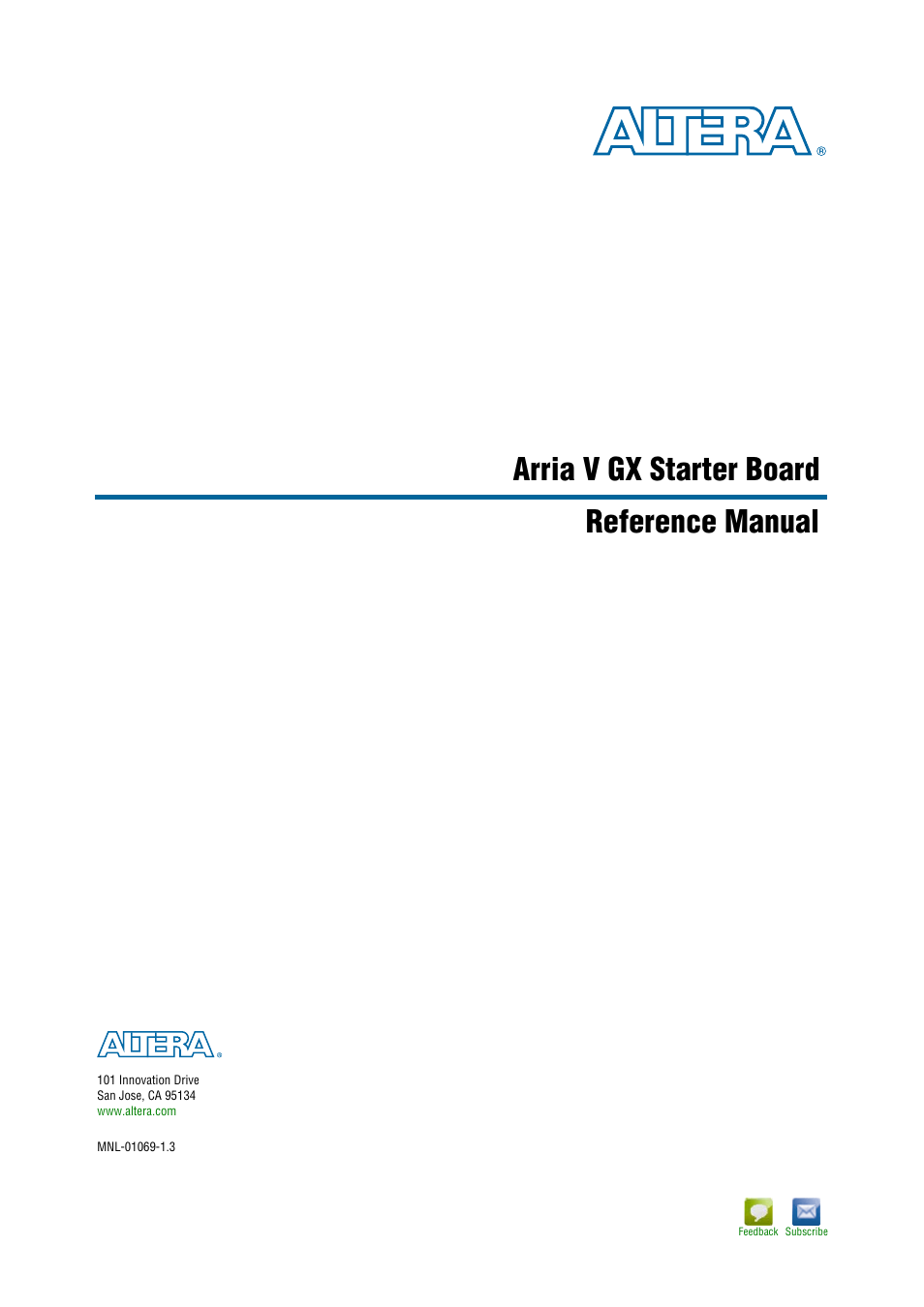 Altera Arria V GX Starter Board User Manual | 62 pages