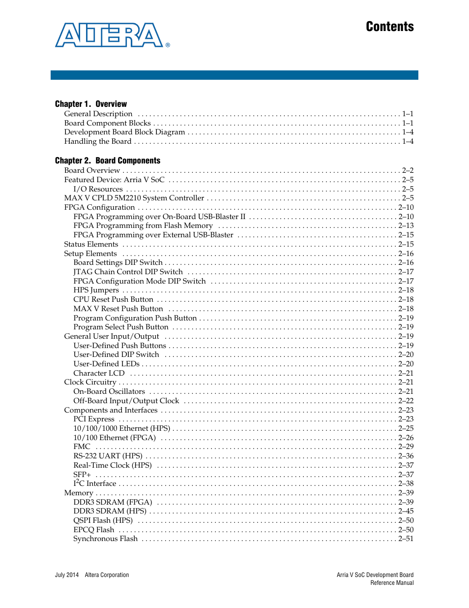 Altera Arria V SoC Development Board User Manual | Page 3 / 70