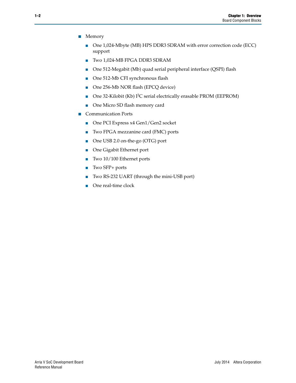 Altera Arria V SoC Development Board User Manual | Page 6 / 70