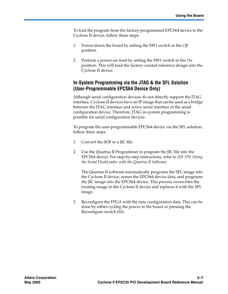 Altera Cyclone II EP2C35 PCI Development Board User Manual | Page 33 / 50