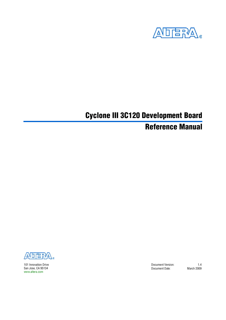 Altera Cyclone III Development Board User Manual | 80 pages