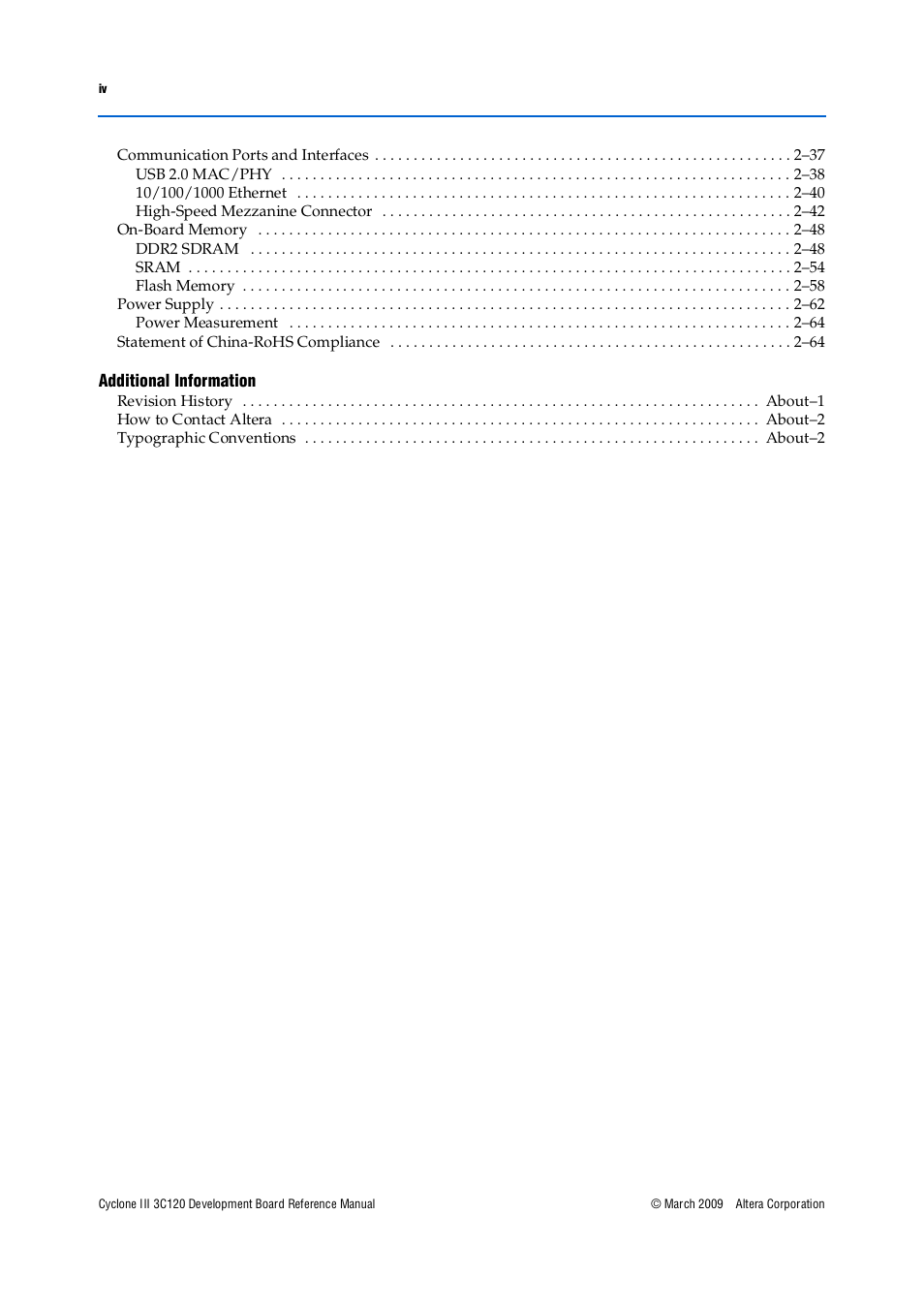 Altera Cyclone III Development Board User Manual | Page 4 / 80