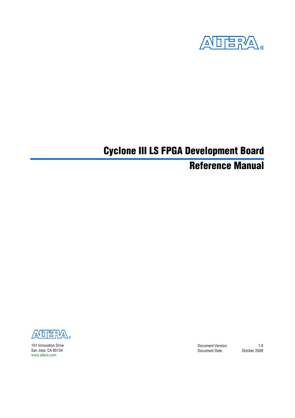 Altera Cyclone III LS FPGA Development Board User Manual | 58 pages