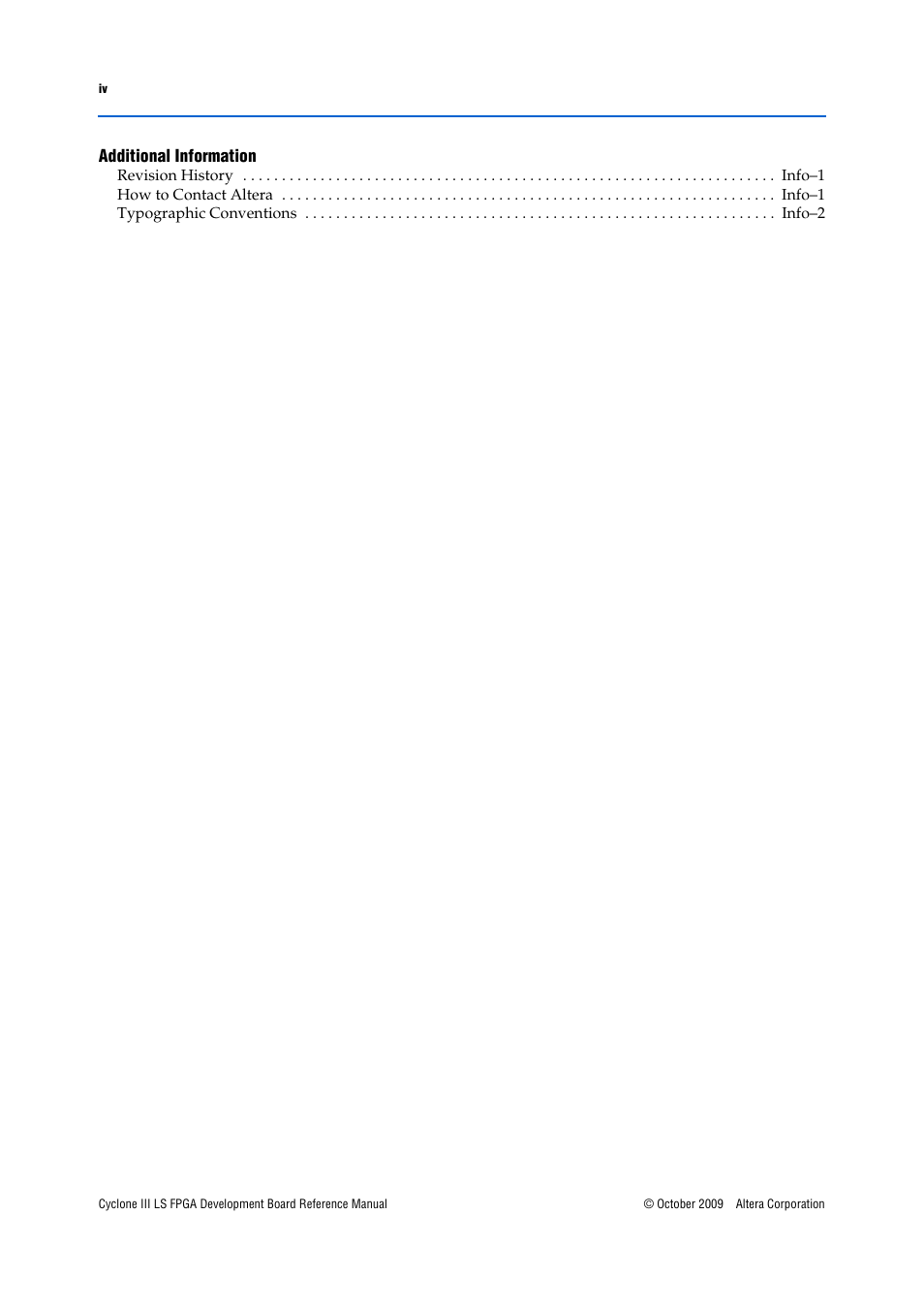 Additional information | Altera Cyclone III LS FPGA Development Board User Manual | Page 4 / 58
