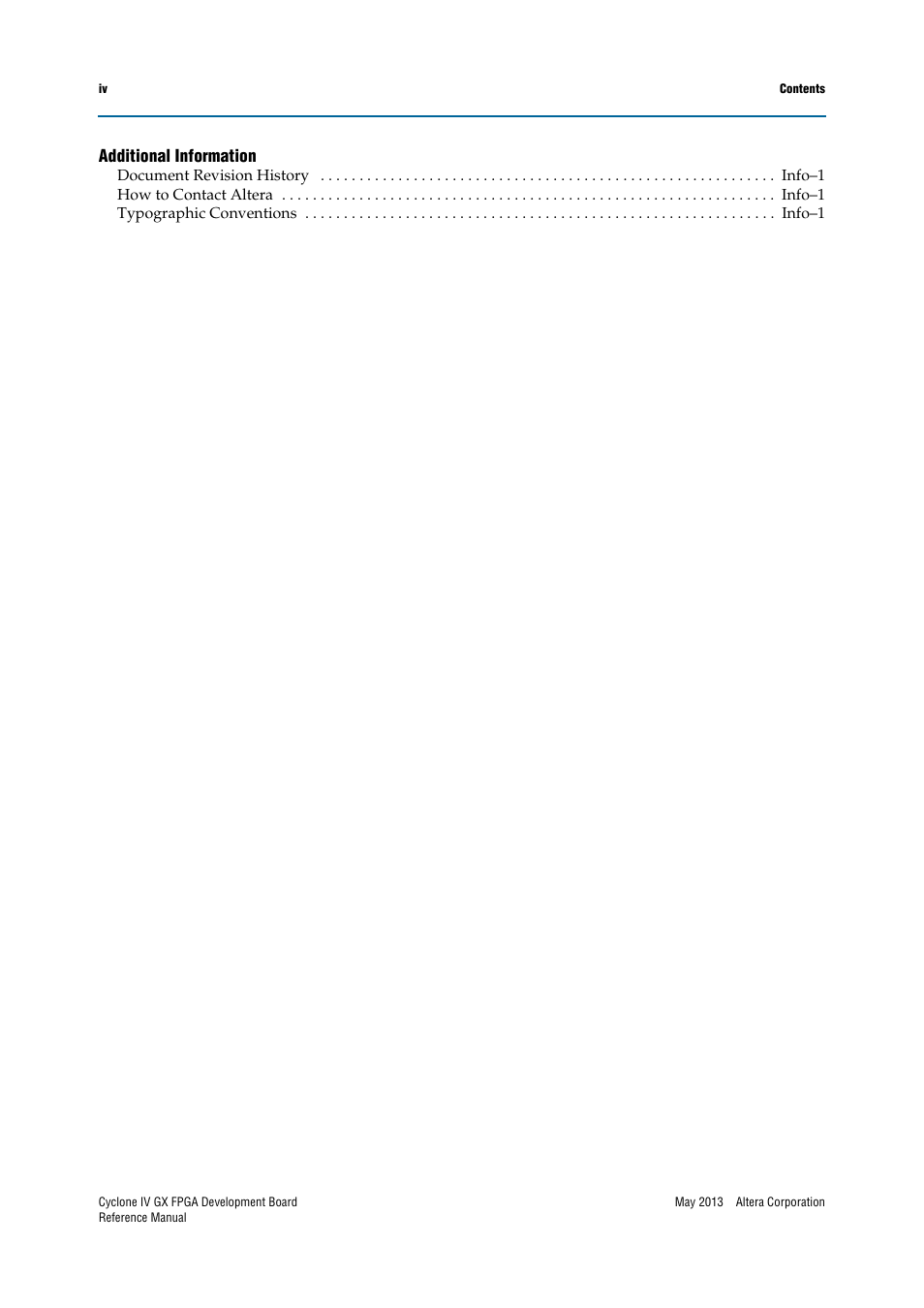 Additional information | Altera Cyclone IV GX FPGA Development Board User Manual | Page 4 / 60