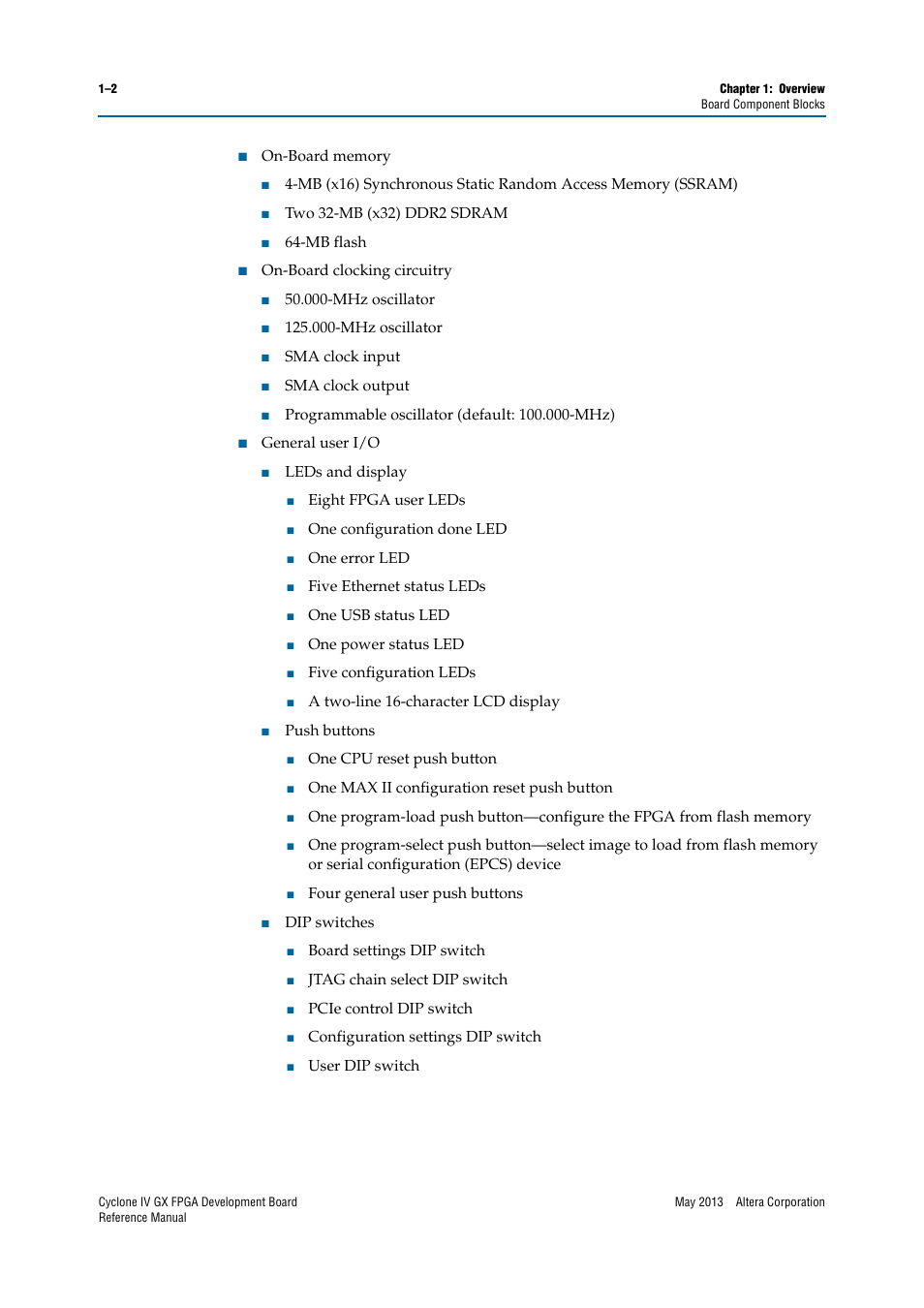 Altera Cyclone IV GX FPGA Development Board User Manual | Page 6 / 60
