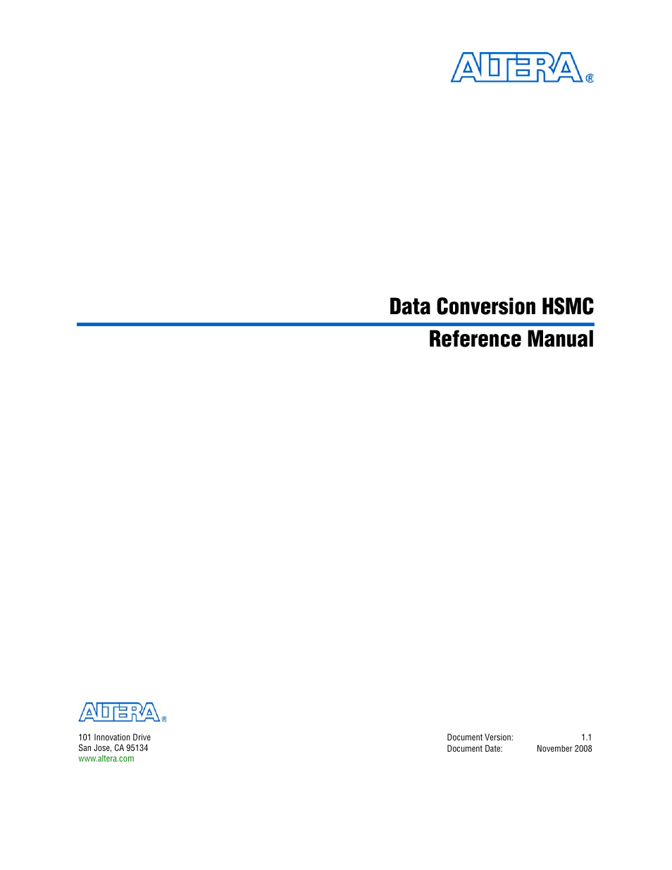 Altera Data Conversion HSMC User Manual | 44 pages