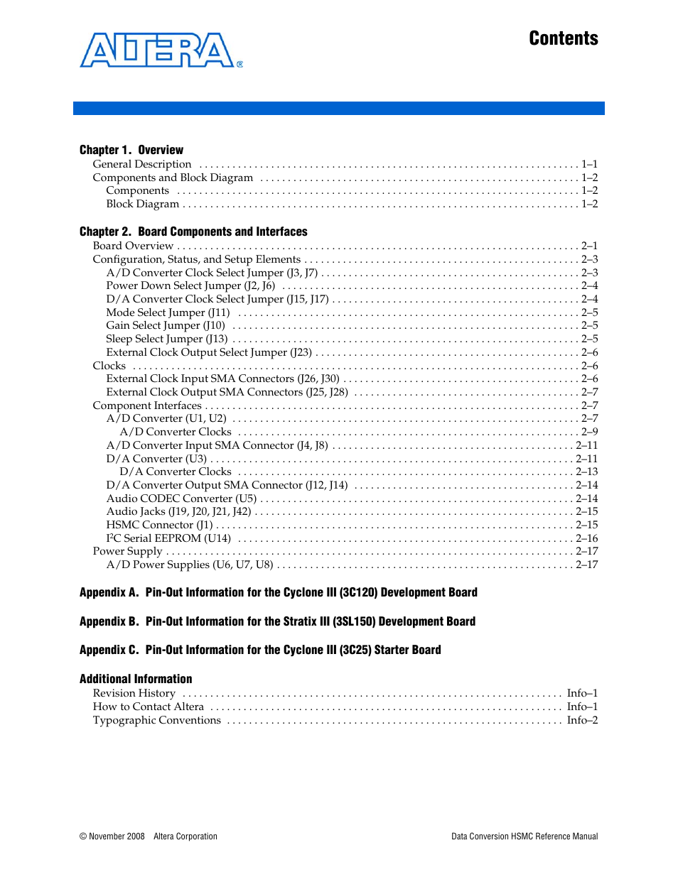 Altera Data Conversion HSMC User Manual | Page 3 / 44