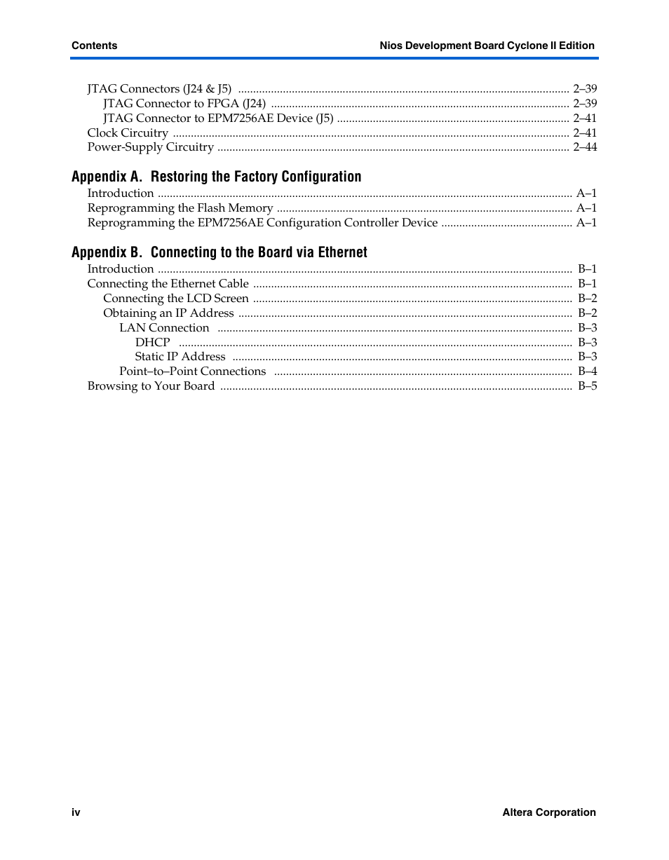 Altera Nios Development Board Cyclone II Edition User Manual | Page 4 / 64