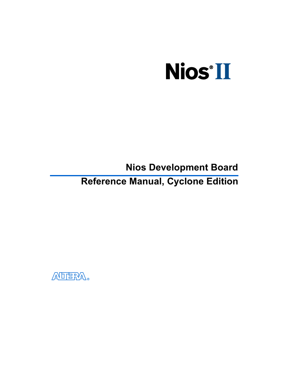 Altera Nios Development Board User Manual | 54 pages