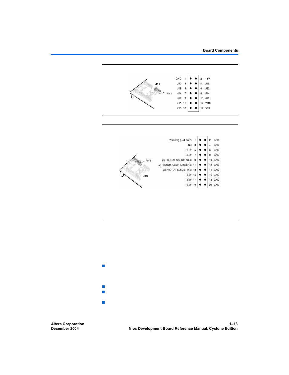 Expansion prototype connector (proto2), Expansion prototype connector (proto2) –13, Figure 1–6 | Figure 1–7 | Altera Nios Development Board User Manual | Page 21 / 54