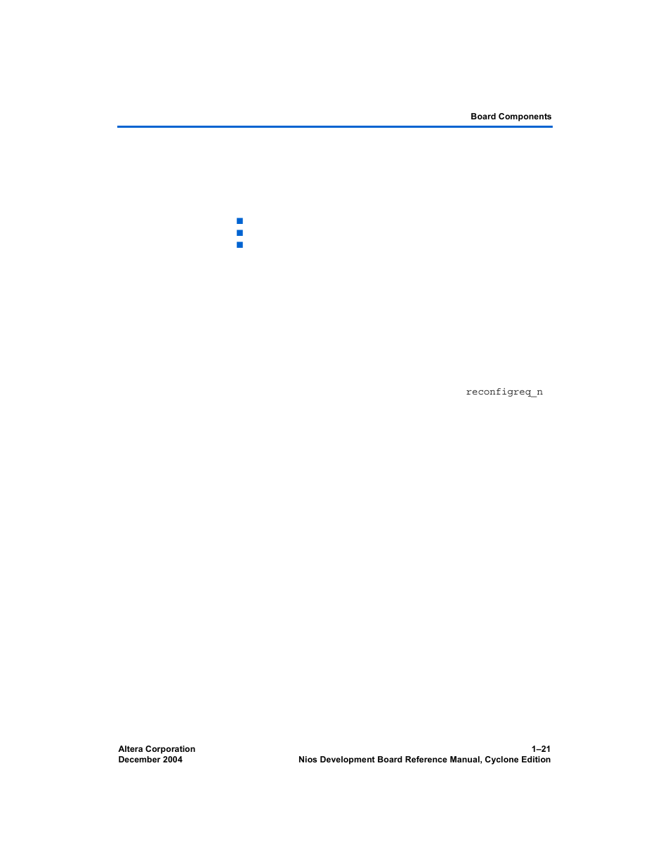 Reset distribution, Starting configuration, Cyclone configuration | Cyclone configuration” on | Altera Nios Development Board User Manual | Page 29 / 54