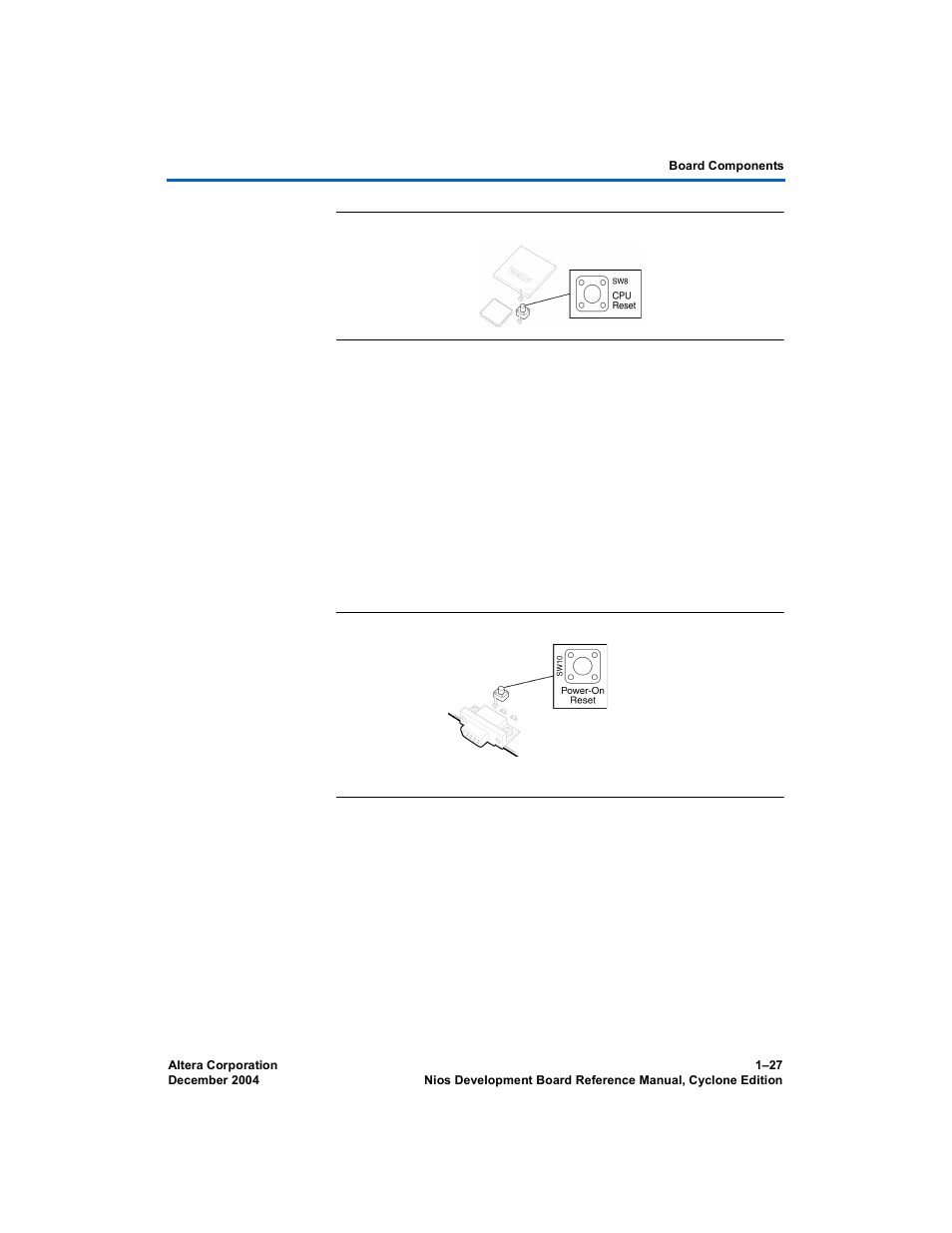 Sw9 - force safe, Sw10 - power-on reset | Altera Nios Development Board User Manual | Page 35 / 54