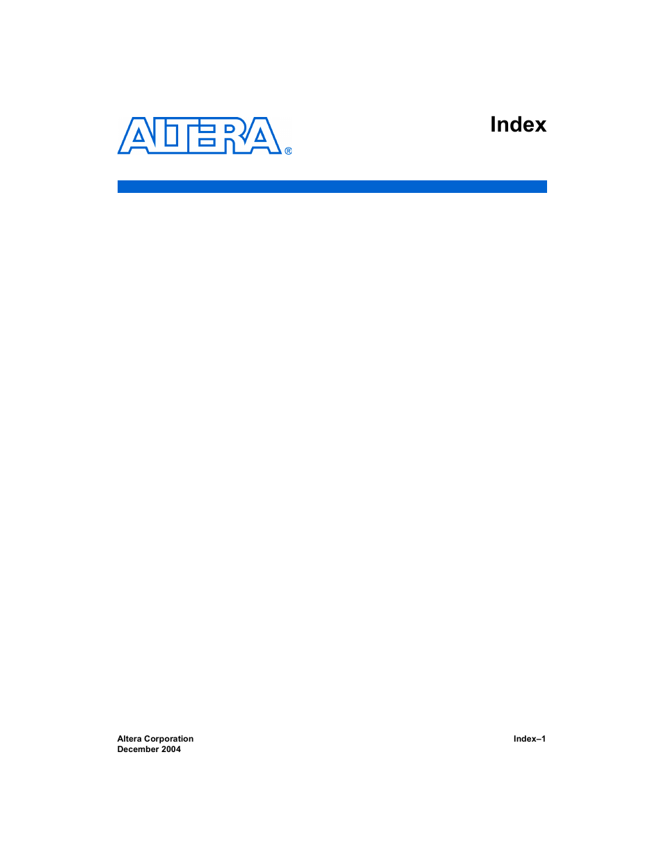 Index | Altera Nios Development Board User Manual | Page 53 / 54